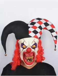 Skräckinjagande latexjoker-mask för vuxen till Halloween
