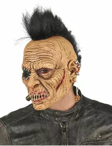 Punkmask i latex med tuppkam vuxen