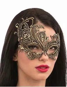 Guldfärgad mask i makramétyg vuxen
