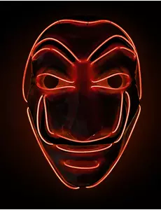 Röd LED-tjuvmask vuxen