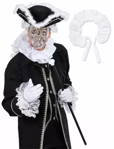 Vit barockkrage i satin