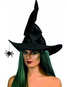 Svart häxhatt med spindel dam Halloween