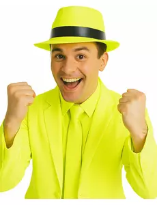 Neongul gangsterhatt vuxen
