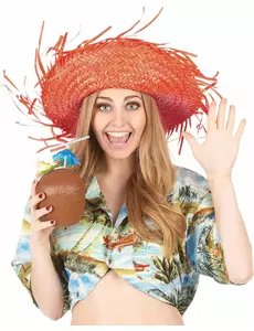 Orange hawaiihatt vuxen
