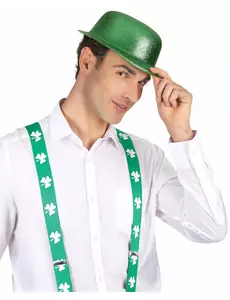 Grön paljettplommonstop vuxen Saint Patrick