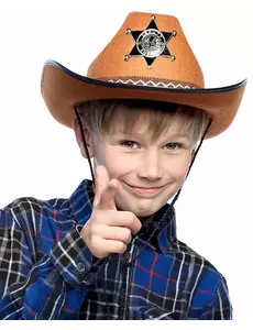 Brun sheriffhatt för barn