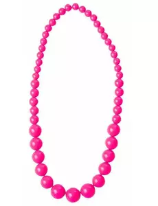 Halsband med stora rosa pärlor vuxen