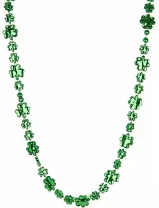 Glänsande grönt klöverhalsband Saint Patrick vuxen