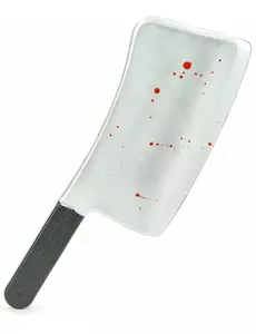 Blodig plastköttyxa för Halloween