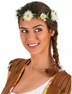 Blomsterkrans med vita prästkragar vuxen