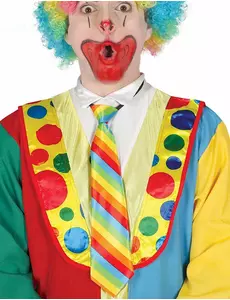 Randig flerfärgad clownslips för vuxen