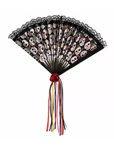 Dia de los muertos-solfjäder 42 cm vuxen