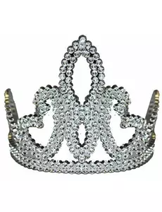 Silverfärgad prinsessdiadem barn