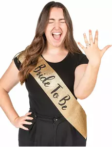 Guldig Bride to Be-sjal EVJF vuxen