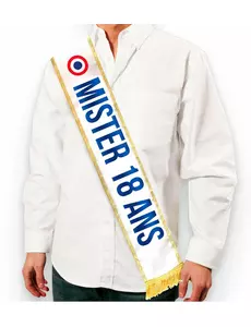 Trikolor Mister 18 år-skärp