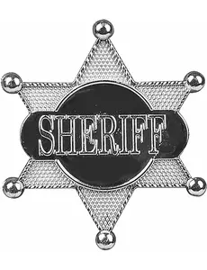 Sheriffstjärna silverfärgad 7.5 cm