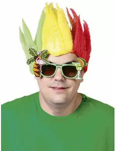 Jamaicansk peruk gul röd grön vuxen