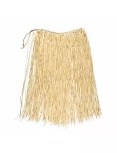 Lång naturlig hawaiikjol av raffia vuxen