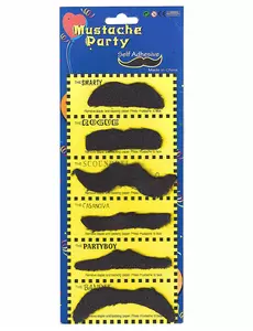 Set med 6 mustascher vuxen
