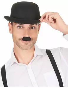 Svart Charlie Chaplin-mustasch vuxen