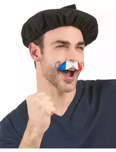 Mustasch Frankrike-supporter vuxen