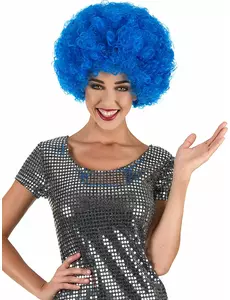 Blå clownperuk med komfort vuxen