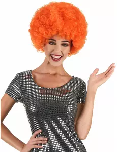 Bekväm orange clownperuk vuxen