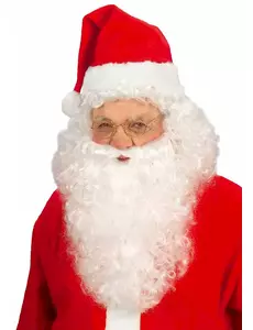 Peruk med skägg jultomte för vuxen
