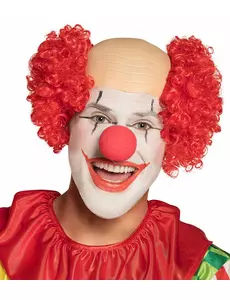 Röd clownperuk med kal hjässa herr