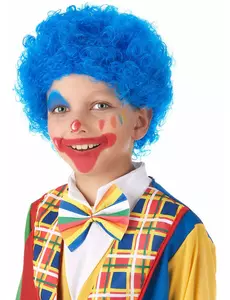 Blå clownperuk barn