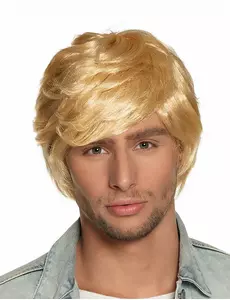 Kort retroblond peruk herr