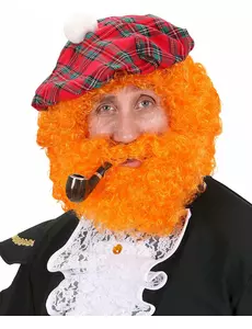 Orange skotsk peruk herr