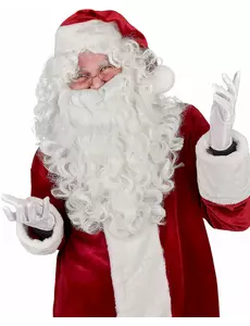 Peruk och skägg jultomte vuxen