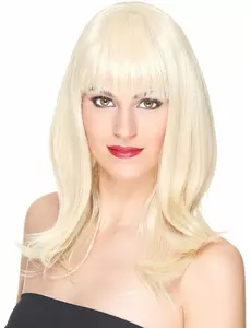 Lyxig halvlång blond peruk för dam – 170 g