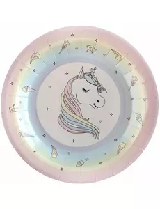 10 papptallrikar enhörning 22,5 cm