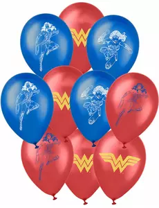 10 latexballonger Wonder Woman™ 25 x 32 cm