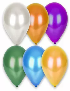 12 flerfärgade metallballonger 28 cm
