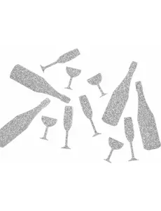 12 silverfärgade champagnefärgade bordskonfettis, 10 g