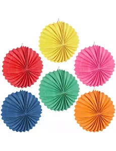 12 Runda lyktor blandade färger 22 cm