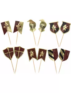 12 dubbelsidiga riddarstickers 7–8 cm