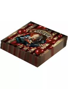 12 Halloween-clownservetter i papper 33 x 33 cm