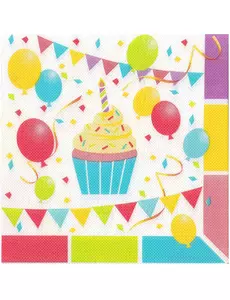 12 pappersservetter Ballonger födelsedag 33 x 33 cm