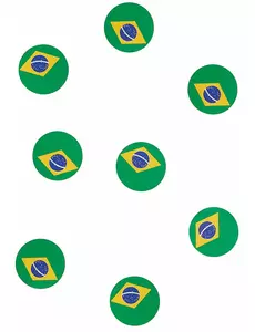 150 bordsdekorationer konfetti med brasilianska flaggan