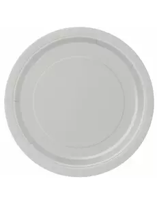 16 silverfärgade papperstallrikar 23 cm