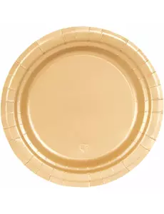16 matta guldfärgade papperstallrikar 22 cm