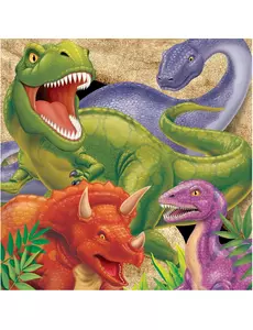 16 pappersservetter Födelsedag Dinosaurier 33 x 33 cm