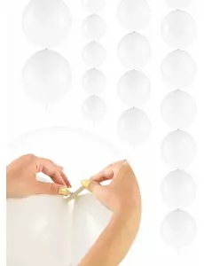 20 vita uppblåsbara ballonger att länka samman 28 cm