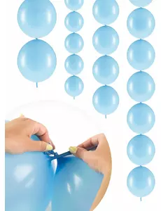 20 pastellblå uppblåsbara ballonger att länka samman 28 cm