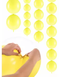 20 pastellgula uppblåsbara ballonger att länka samman 28 cm
