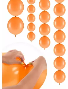 20 orange uppblåsbara ballonger att länka samman 28 cm